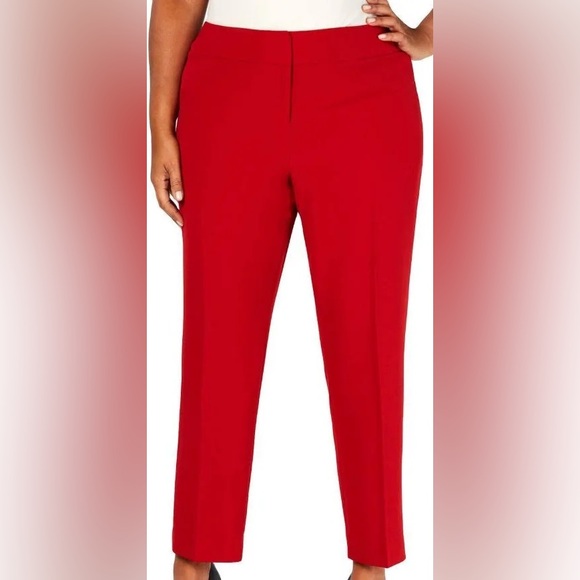 Kasper Women's Red Straight Leg Pants - Picture 1 of 3